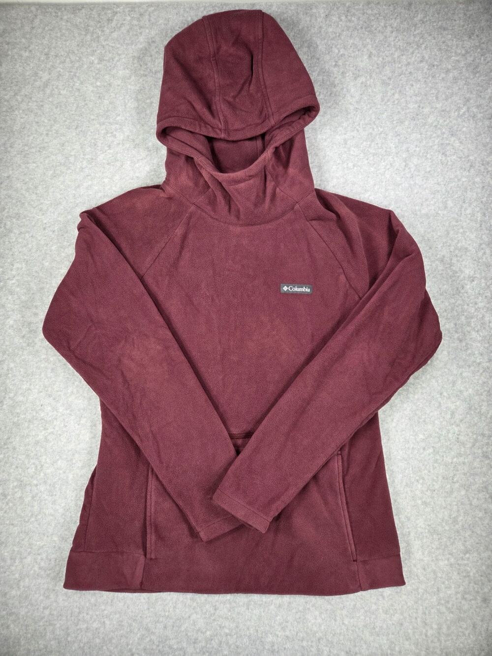 Columbia Ali Peak Hooded Fleece Women Large L Burgundy Pullover Hoodie cozy fall